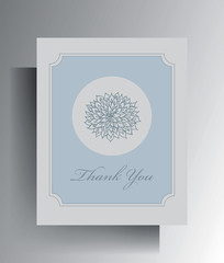 Thank you card design. Hand painted flower in pastel colors. Vector 10 EPS.