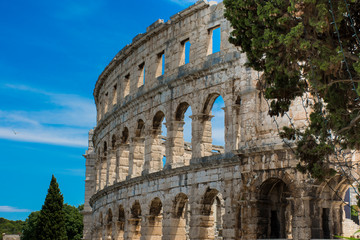 Fototapeta premium Roman Colosseum Ruin in Pula Croatia