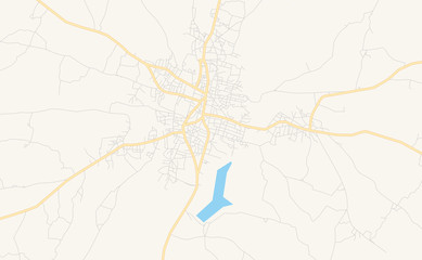 Fototapeta premium Printable street map of Igboho, Nigeria