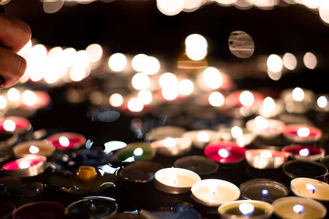 candles on a dark background