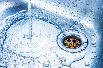 water running down the sink
