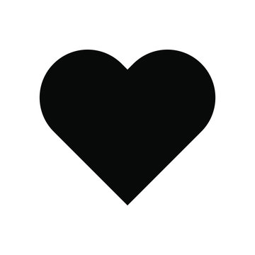 Heart icon symbol. Black logo silhouette isolated on white background. Vector illustration image.