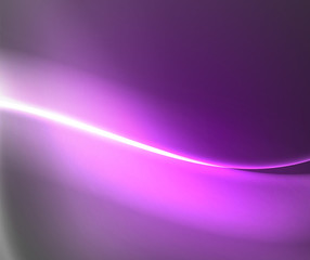 Dark space with shiny neon light motion waves. Abstract concept graphic element. Vector neon background. Technology background