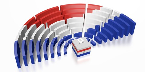 Parliament election in Paraguay - 3D rendering - obrazy, fototapety, plakaty