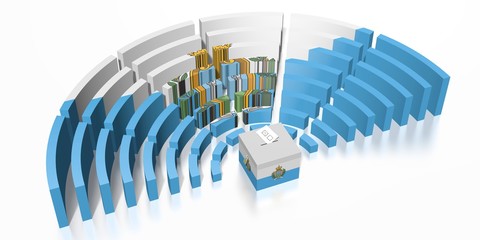 Parliament election in San Marino - 3D rendering