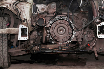 car with removed engine