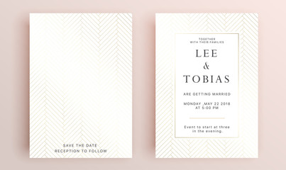 Beautiful set of wedding card templates. Gold collection of geometrical polyhedron, art deco style for wedding invitation, luxury templates, decorative patterns.