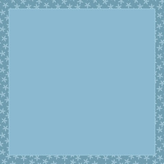 Plants and flowers pattern frame, light blue and white floral decoration with empty place for a text