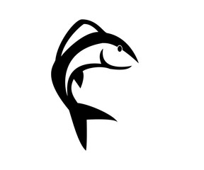 simple vector fish design logo