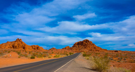 Fototapeta na wymiar Road in the Valley of Fire Nevada 