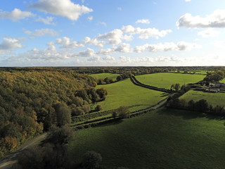 Naklejka premium pâtures vues du ciel
