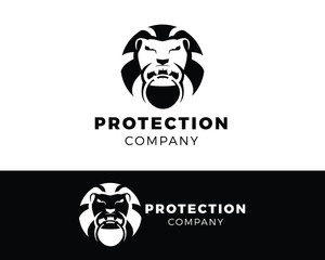 Lion Logo Protection company Template. 