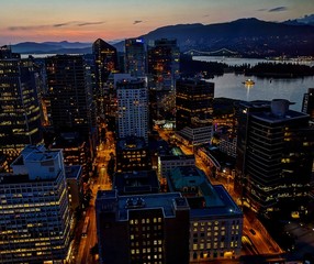 Vancouver by night, British Columbia 