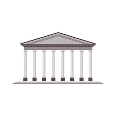 Obraz premium Antique temple with ionic colonnade isolated on white background vector illustration