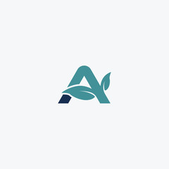 Fototapeta premium initial letter a with leaf logo vector concept element