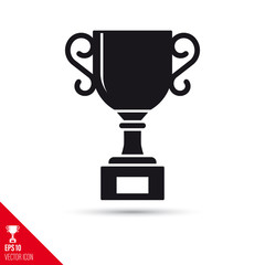 Trophy cup glyph icon. Success concept.