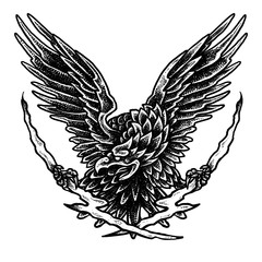 Flying eagle - Dot work Tattoo style