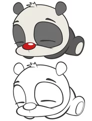 Fototapeten Vektor-Illustration eines niedlichen Cartoon-Charakter-Pandas für Ihr Design und Computerspiel. Malbuch-Umriss-Set © liusa