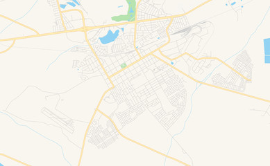 Fototapeta na wymiar Printable street map of Worcester, South Africa