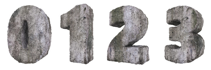 Abstract Old Concrete Figures 0 1 2 3