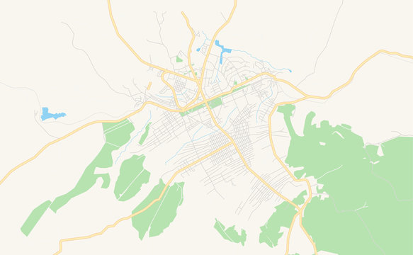 Printable street map of Isiro, DR Congo