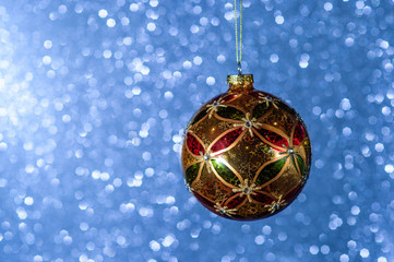 christmas composition with ball on the background