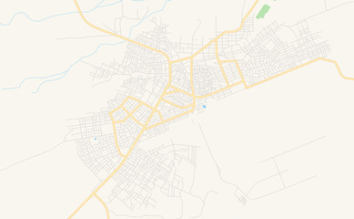Printable street map of Agadez, Niger