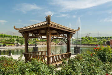 Gazebo in Ab-o Atash, literally Water and Fire, park, Tehran, Iran