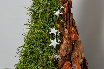 Christmas composition of flowers and Christmas decorations