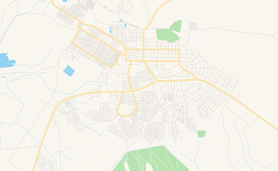 Printable street map of Mufulira, Zambia