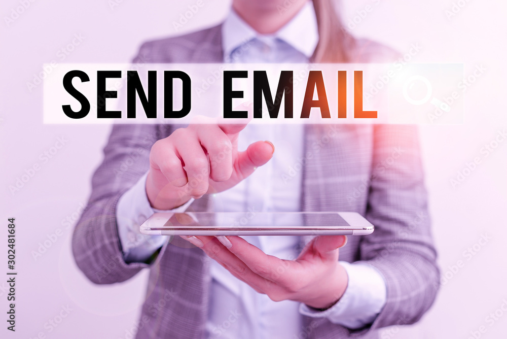 Poster word writing text send email. business photo showcasing the system for using computers to send messa