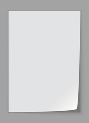 A4 Sheet of Paper with Curled Corner