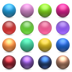 Color Balls Set Isolated on White Background