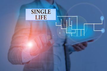 Text sign showing Single Life. Business photo showcasing not vowed to someone or something else...