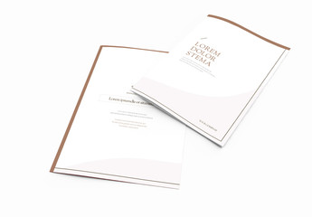 Bifold Brochure Layout with Brown Accents
