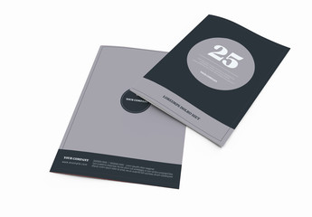 Bifold Brochure Layout with Grey Accents