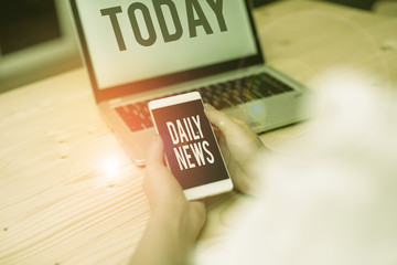 Text sign showing Daily News. Business photo showcasing information or reports about recent events...