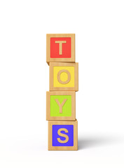 3d rendering of alphabet toy blocks.