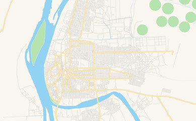 Printable street map of Atbara, Sudan