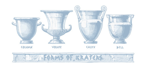 Forms of kraters. Greek vessel shapes. © Oleksandr Babich