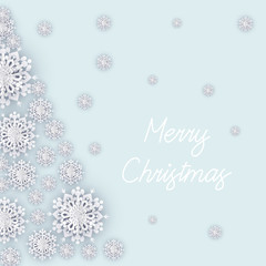 Naklejka na ściany i meble Winter Christmas Background with White Snowflakes