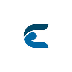 E letter initial icon logo design vector template