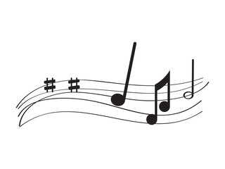 Fototapeta na wymiar Isolated musical pentagram with musical notes - Vector illustration
