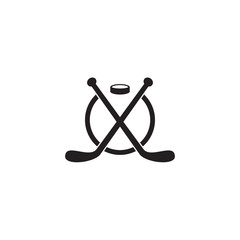 Hockey sport club logo design vector template
