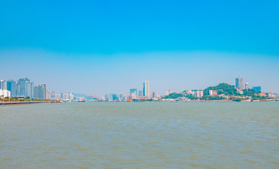 Cityscapes of Zhuhai, China and Macau's Great Bay Area