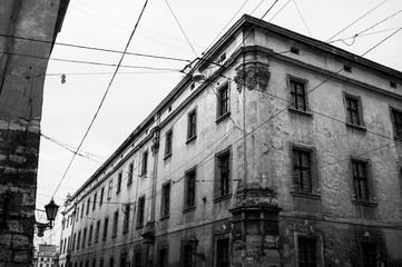 Windows of old european city