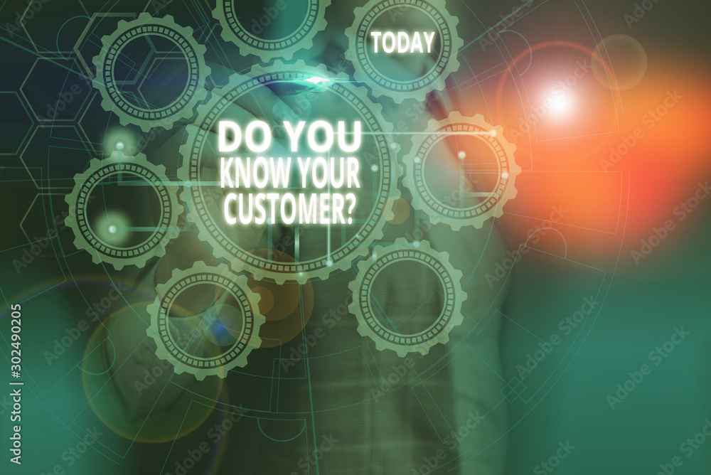 Poster text sign showing do you know your customer question. business photo showcasing service identify cli