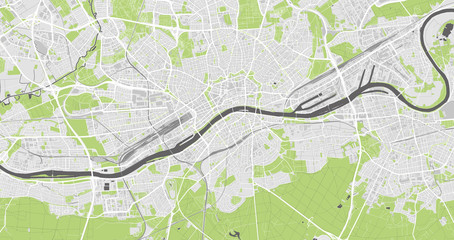 Obraz premium Detailed map of Frankfurt, Germany