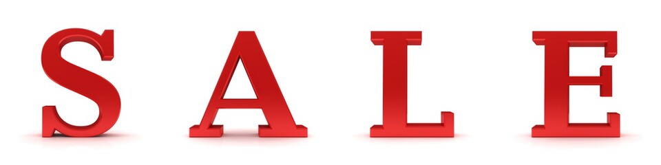 SALE text red 3d letters