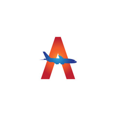 letter A Air travel logo design template-vector